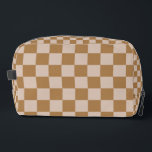 Brown Checkerboard Waschbeutel<br><div class="desc">Brown Checkerboard</div>