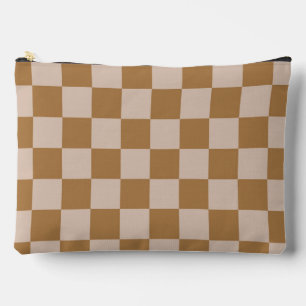 Brown Checkerboard Zubehörtasche