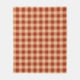 Brown Checkered Gingham Pattern Fleecedecke