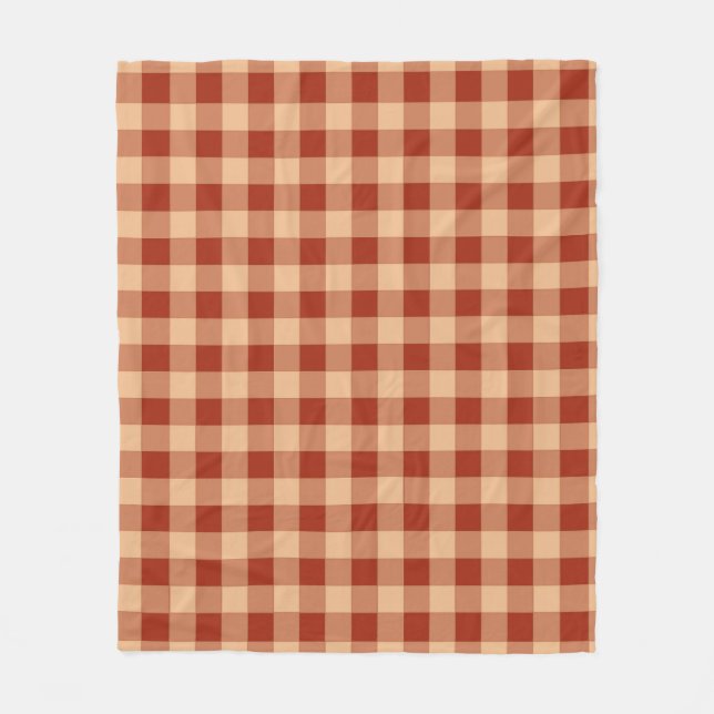 Brown Checkered Gingham Pattern Fleecedecke (Vorderseite)