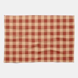 Brown Checkered Gingham Pattern Geschirrtuch