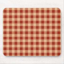Brown Checkered Gingham Pattern Mousepad