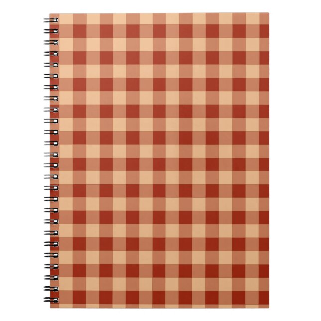 Brown Checkered Gingham Pattern Notizblock (Vorderseite)