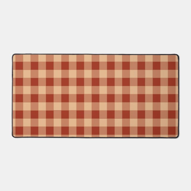 Brown Checkered Gingham Pattern Schreibtischunterlage (Vorderseite)