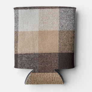 Brown Checkered Wool: Tartan Texture Dosenkühler