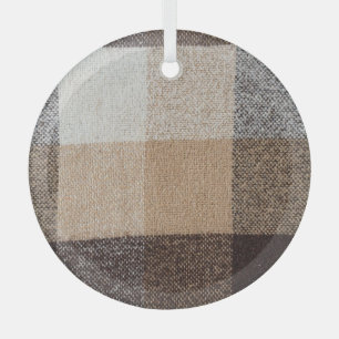 Brown Checkered Wool: Tartan Texture Ornament Aus Glas