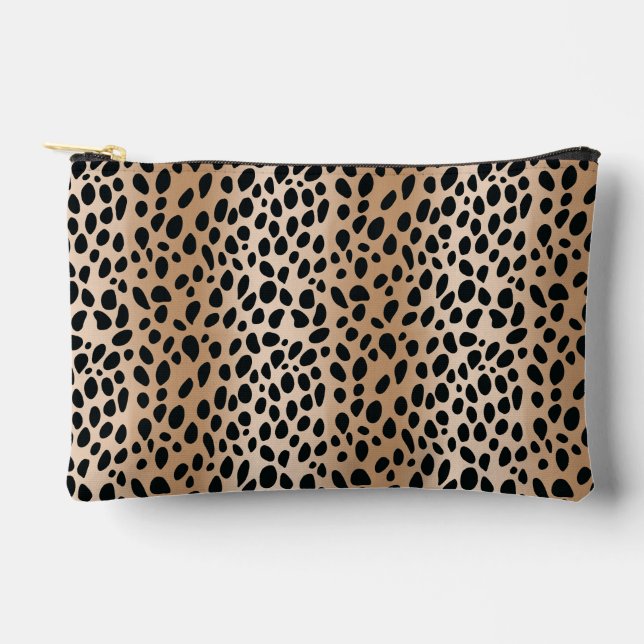Brown Cheetah Print Kosmetik & Toilettenbeutel Beu Zubehörtasche (Vorderseite)