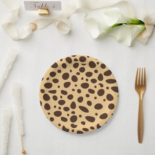 Brown Cheetah Print Pappteller (Hochzeit)