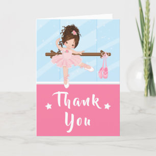 Brown cheveux Ballerina rose Anniversaire Carte de