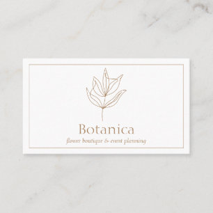 Brown Chic Minimalistisch Leaf Fern Floral Visitenkarte