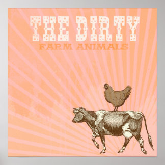 BROWN CHICKEN BROWN COW PRINT POSTER