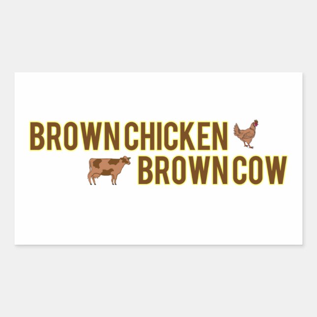 Brown Chicken Brown Kuh Rechteckiger Aufkleber (Vorderseite)