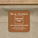Brown Christmas Business Square Shape Sticker<br><div class="desc">Frohe Weihnachten! Einer der bekanntesten Feiertage des Jahres. Es ist auch eine der besten Jahreszeiten für Werbung für Ihr Unternehmen. Quadrat Form Aufkleber mit Fröhlichen Weihnachtsgrüßen, Ihrem Firmennamen und anderen Informationen über Ihr Unternehmen. Sie können es als Zubehör für Ihr Produktverpackungsmaterial verwenden, um Ihren Produktnamen zu fördern. Sie können es...</div>