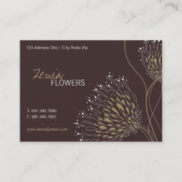 Brown Chrysanthemum Blume Elegante Chic Floral Visitenkarte