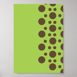 Brown Circle on Green Poster