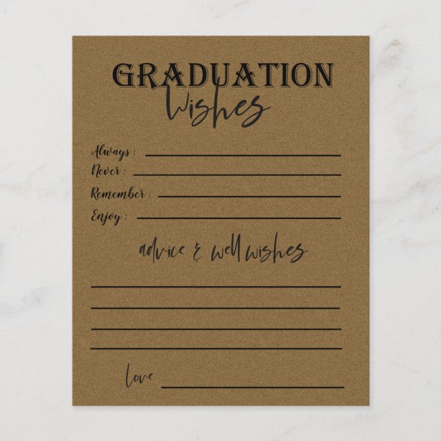 Brown Class of 2025 Foto Abschluss Advice Card (Vorderseite)