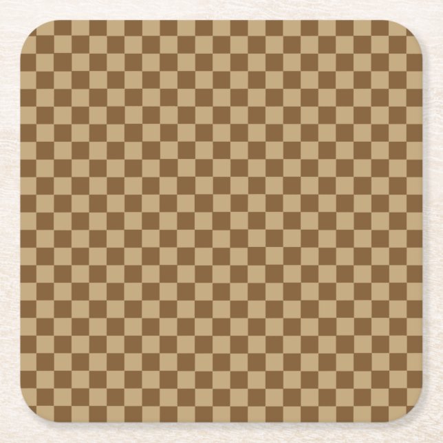 Brown Classic Checkerboard by Shirley Taylor Rechteckiger Pappuntersetzer (Vorderseite)