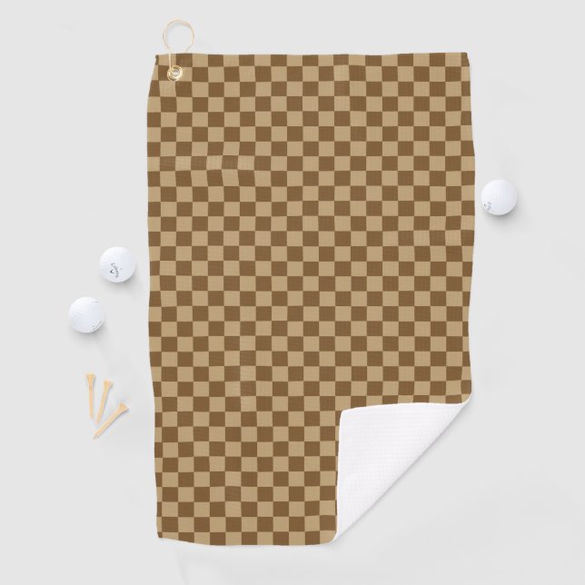 Brown Classic Checkerboard von Shirley Taylor Golfhandtuch (Insitu)