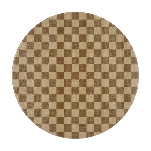 Brown Classic Checkerboard von Shirley Taylor Schneidebrett (Vorderseite)