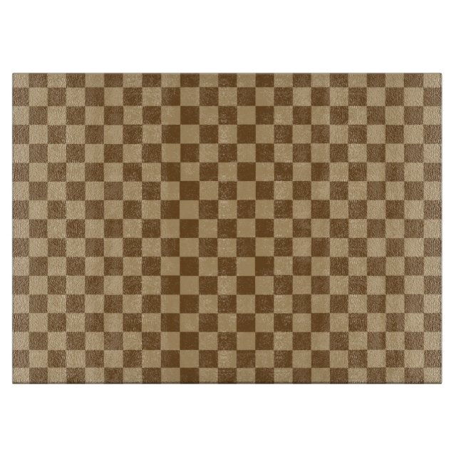 Brown Classic Checkerboard von Shirley Taylor Schneidebrett (Vorderseite)