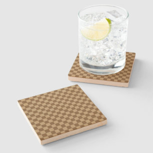 Brown Classic Checkerboard von Shirley Taylor Steinuntersetzer