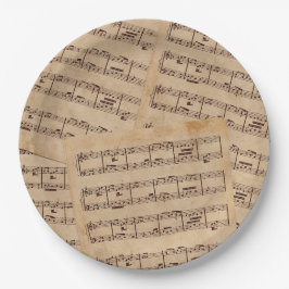 Brown Classic Noten Blatt altes Papier Pappteller