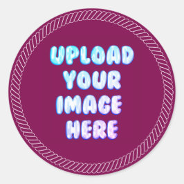 Brown Classic Round Sticker with a Business Logo