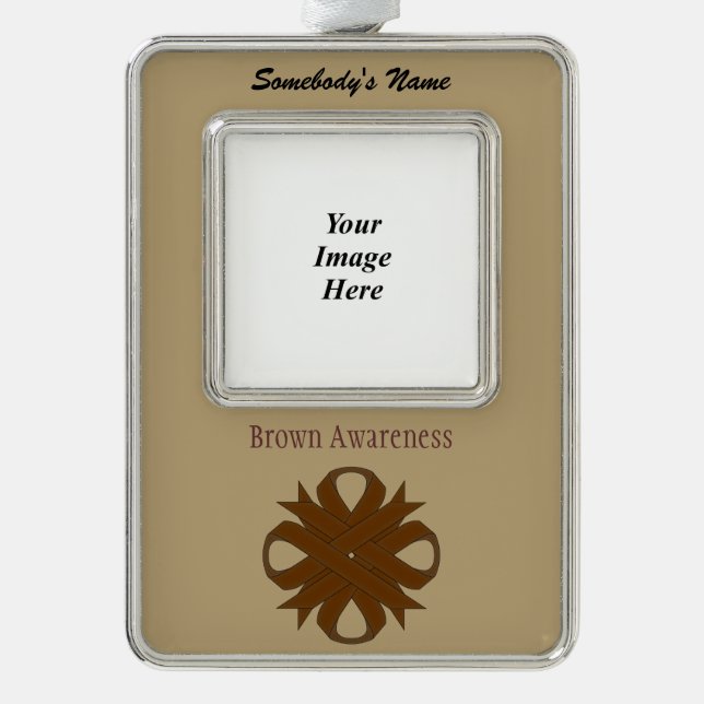 Brown Clover Ribbon Tmpl (V-O) von Kenneth Yoncich Rahmen-Ornament Silber (Vorderseite)