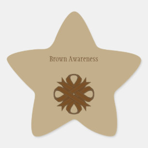 Brown Clover Ribbon von Kenneth Yoncich Stern-Aufkleber