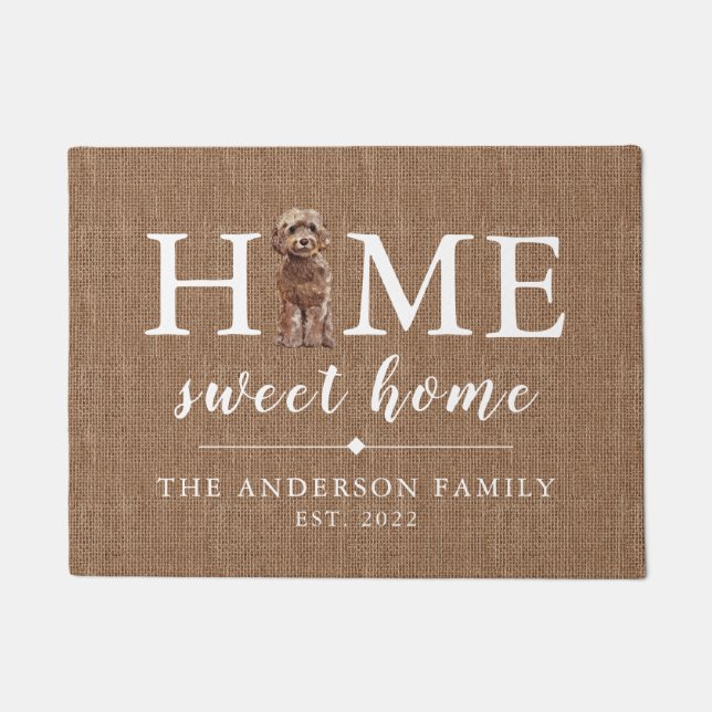 Brown Cockapoo Zuhause Sweet Zuhause Doormat Fußmatte (Vorderseite)
