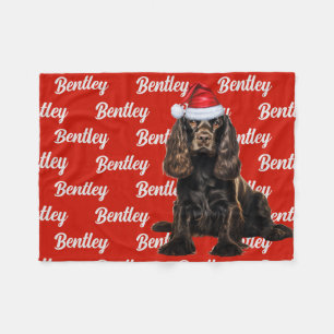 Brown Cocker Spaniel Dog Individuelle Name Weihnac Fleecedecke