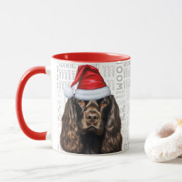 Brown Cocker Spaniel Dog Santa Woof Weihnachten Tasse