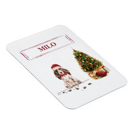 Brown Cocker Spaniel Funny Christmas Dog mit Baum Magnet
