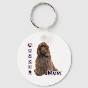 Brown Cocker Spaniel Mama 4 - Schlüsselanhänger