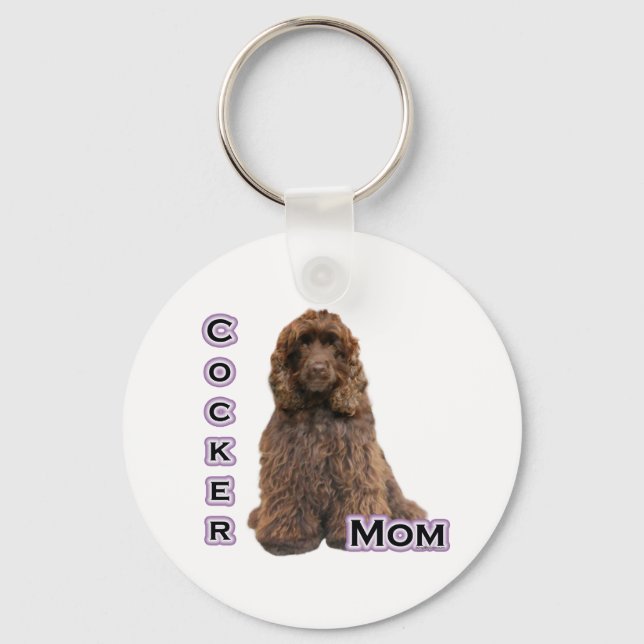 Brown Cocker Spaniel Mama 4 - Schlüsselanhänger (Vorderseite)
