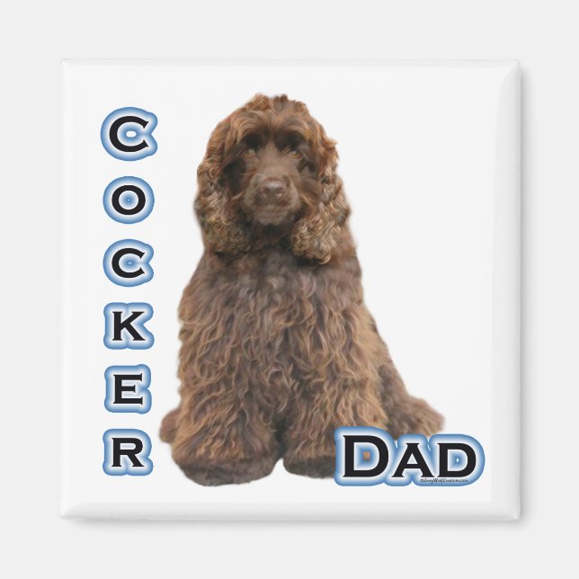 Brown Cocker Spaniel Papa 4 - Aimant (Devant)