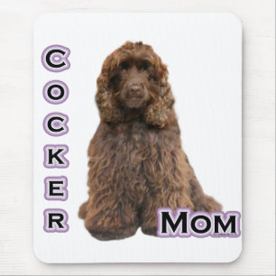 Brown Cocker Spanische Mama; Cocker Spanierin Mutt Mousepad