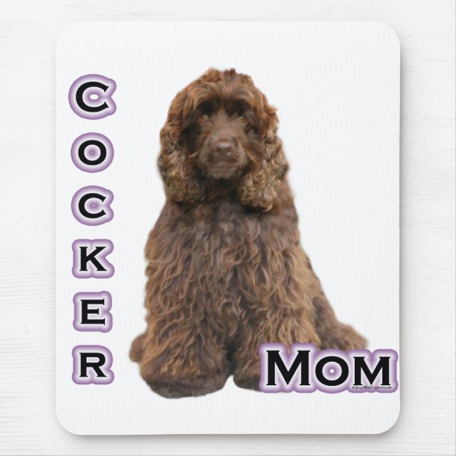 Brown Cocker Spanische Mama; Cocker Spanierin Mutt Mousepad (Vorne)