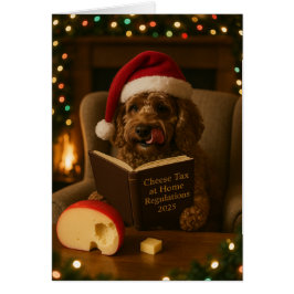 Brown Cockerpoo 'Cheese Tax' Christmas card