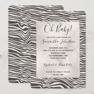 Brown Cocoa Zebra Print Einladung