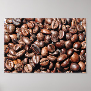 BROWN COFFEE BEANS FOTOGRAFIE BACKGRUNDS FOODS POSTER