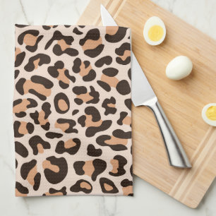 Brown Coffee Leopard Print Retro Küchentücher
