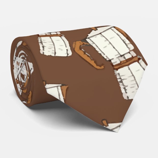 Brown Coffee - nahtlose Mustervorlage Krawatte (Gerollt)