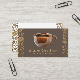 Brown Coffee Tasse   Kaffeebohnen Visitenkarte