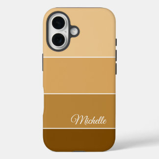Brown Color Block Personalized  iPhone 16 Hülle
