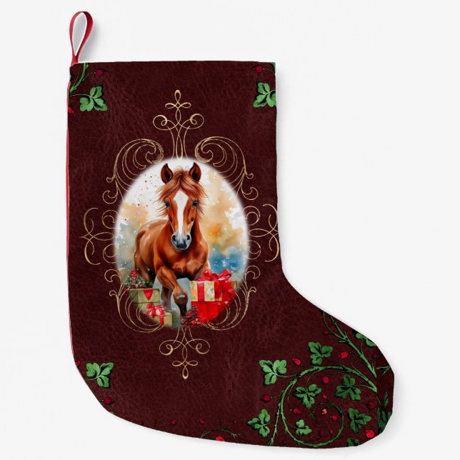Brown Colt and Christmas Presents Kleiner Weihnachtsstrumpf (Vorderseite)