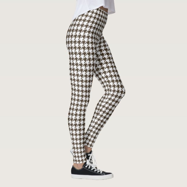 Brown Combination Hahnentrittmuster von Shirley Ta Leggings (Rechts)