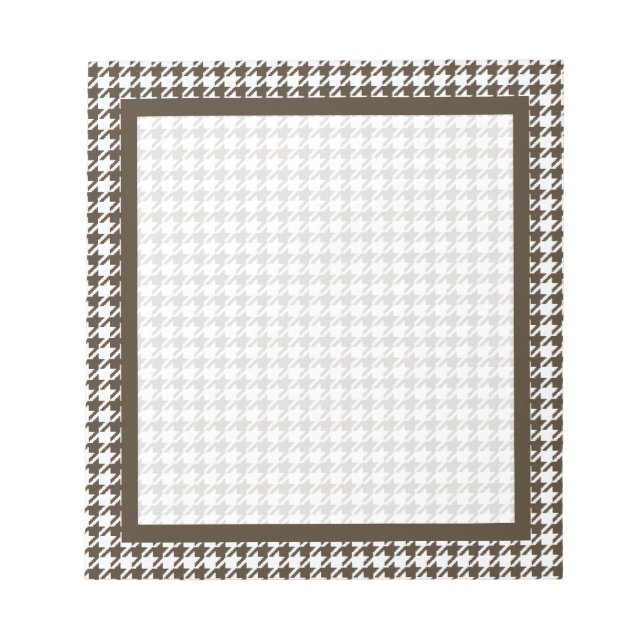 Brown Combination Hahnentrittmuster von Shirley Ta Notizblock (Vorderseite)