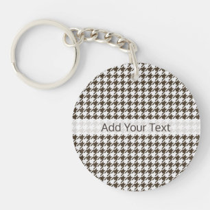 Brown Combination Houndstooth by Shirley Taylor Schlüsselanhänger