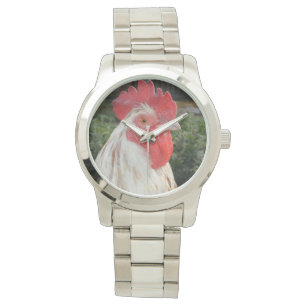 Brown Coq Blanc, Grande Montre Unisex.